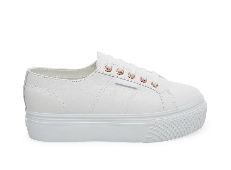 Superga 2790 Nappaleaw White Pink - Womens Superga Leather Shoes